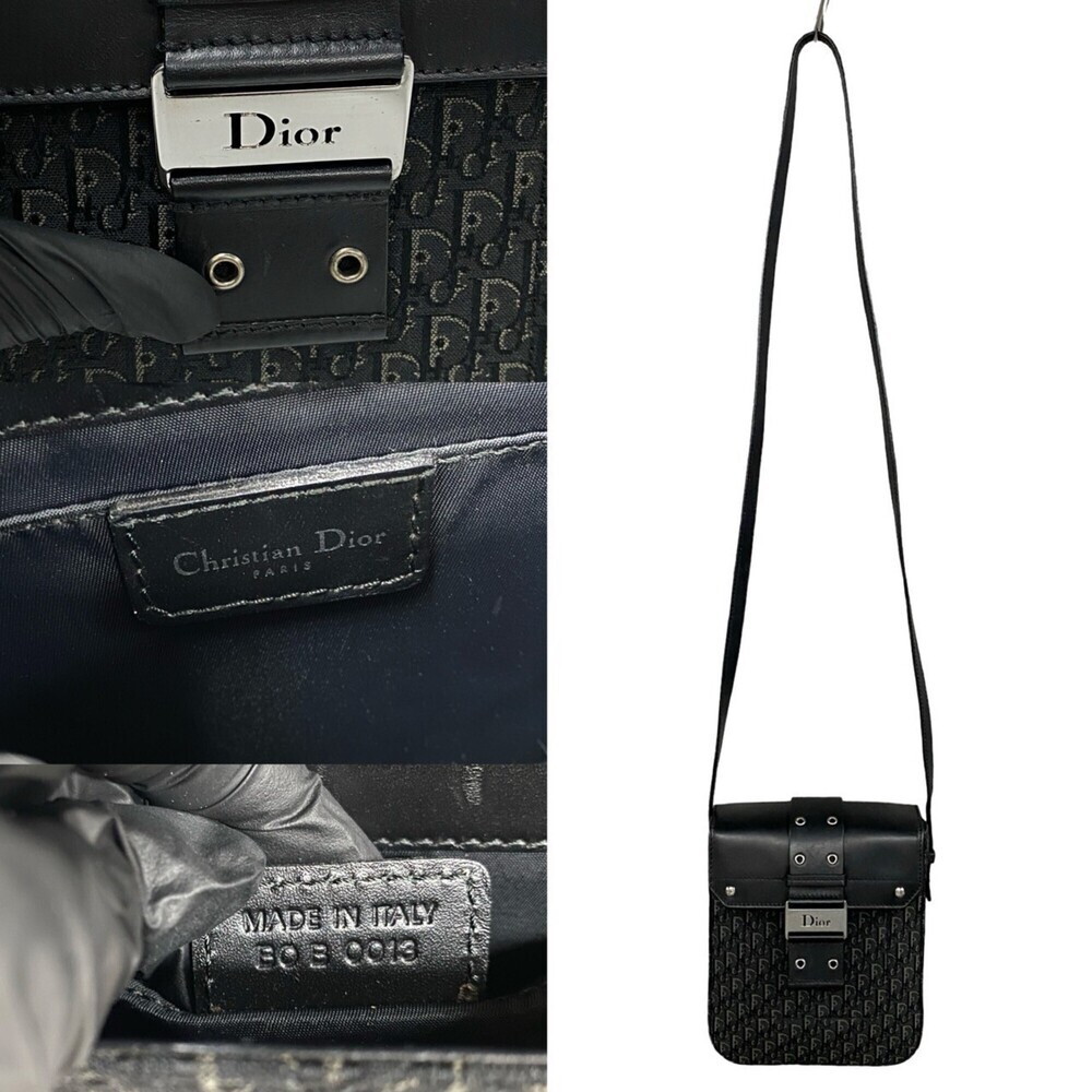 CHRISTIAN DIOR Black Leather Trotter Shoulder Bag - Picture 3 of 9